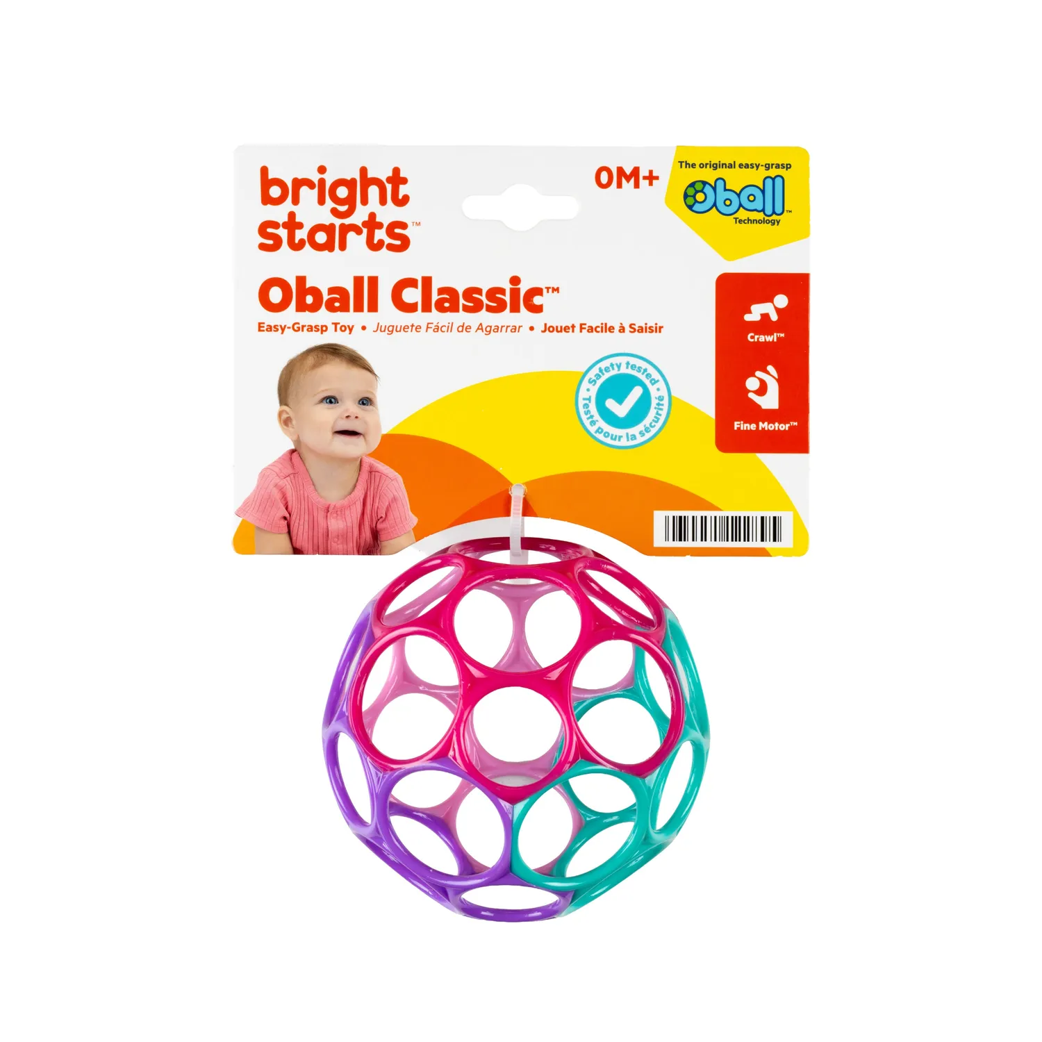 Bright Starts Oball Easy Grasp Classic Babyball Pink 10 cm