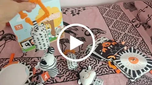 TUMAMA Hängerassel Schwarz-Weiss Kontrast-Set