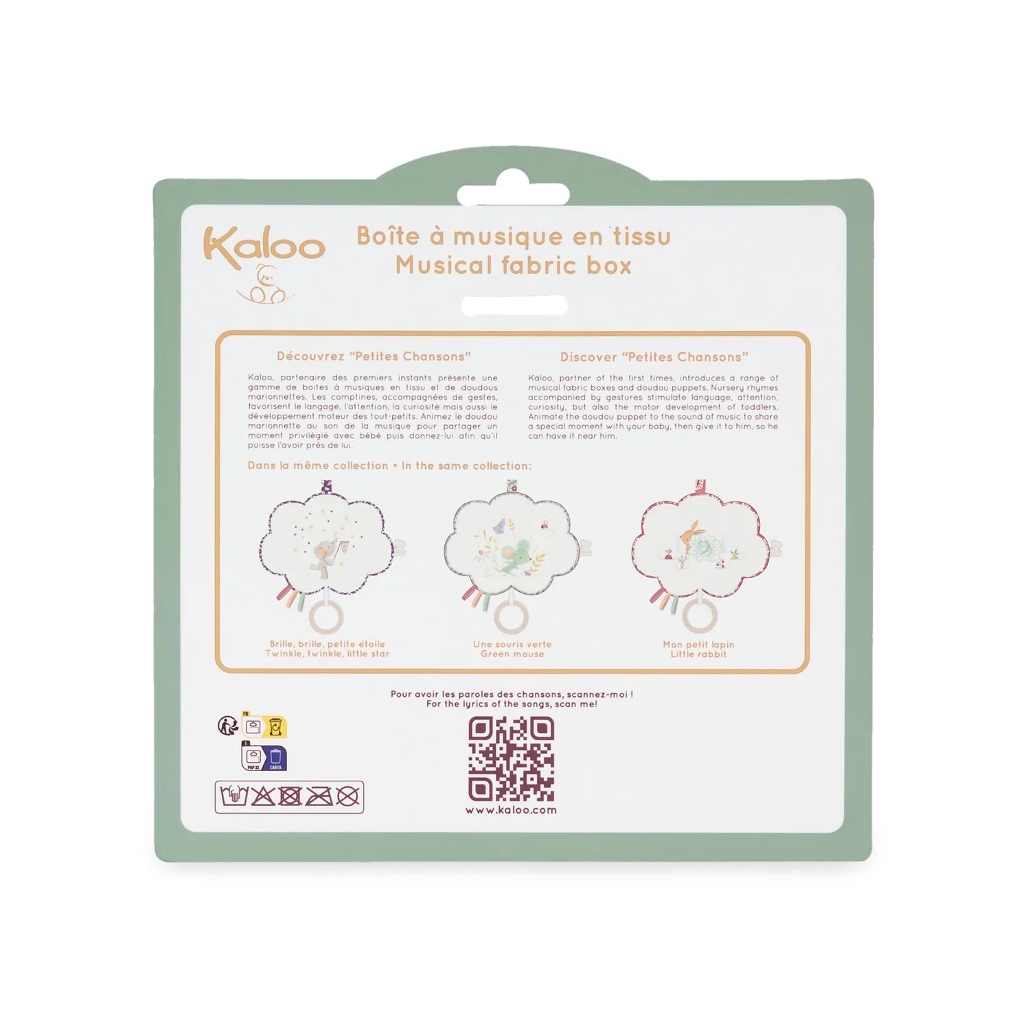 Kaloo Petites Chansons Spieluhr Kissen Stern Blau 20x15 cm