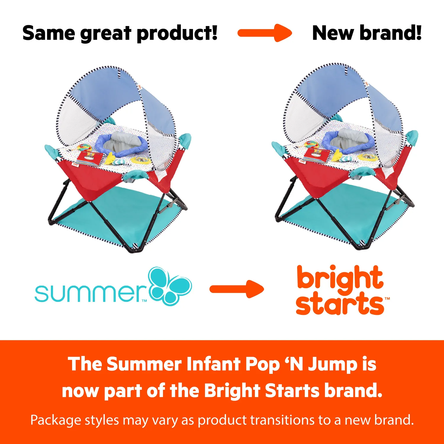 Bright Starts Pop N Jump Sweet Treats Hüpfsitz 3-fach höhenverstellbar