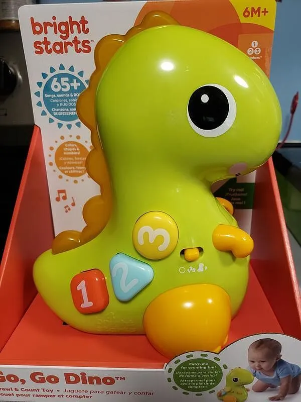 Bright Starts Go Go Dino Krabbelspielzeug Licht Musik