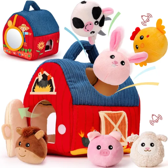 hahaland Montessori Bauernhof Spielset 6-12 Monate 7-tlg