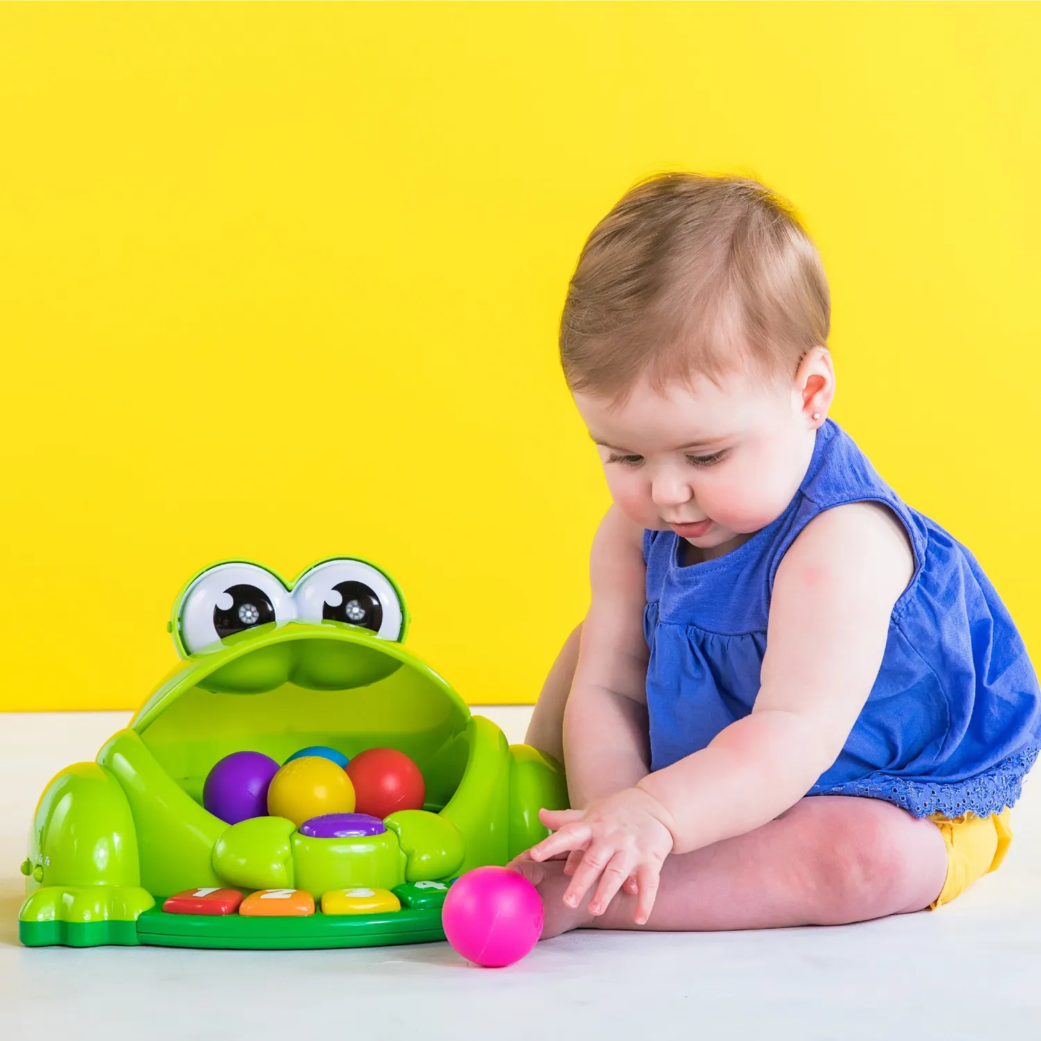 Bright Starts Pop & Giggle Pond Frog Ball Popper Frosch 6 Bälle