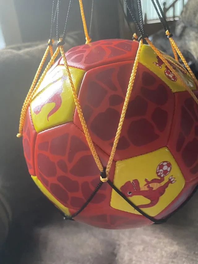 hahaland Dino Fußball Größe 3 mit Pumpe Rot Gelb