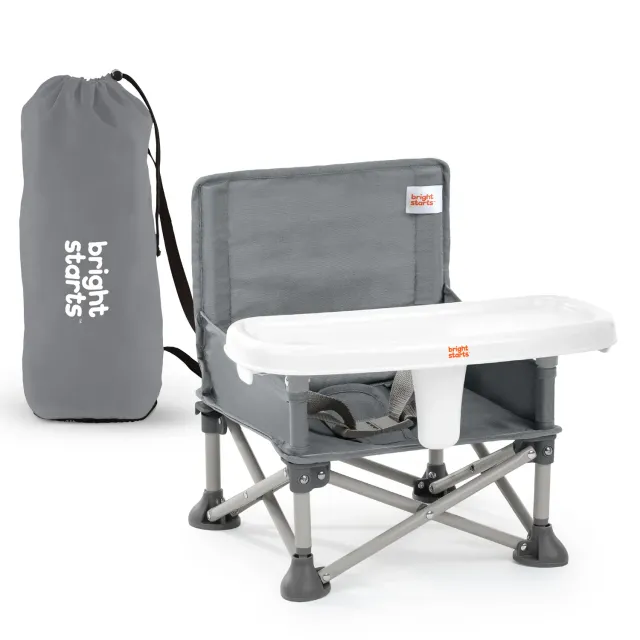 Bright Starts Pop 'N Sit Boostersitz Grau 3-in-1 faltbar