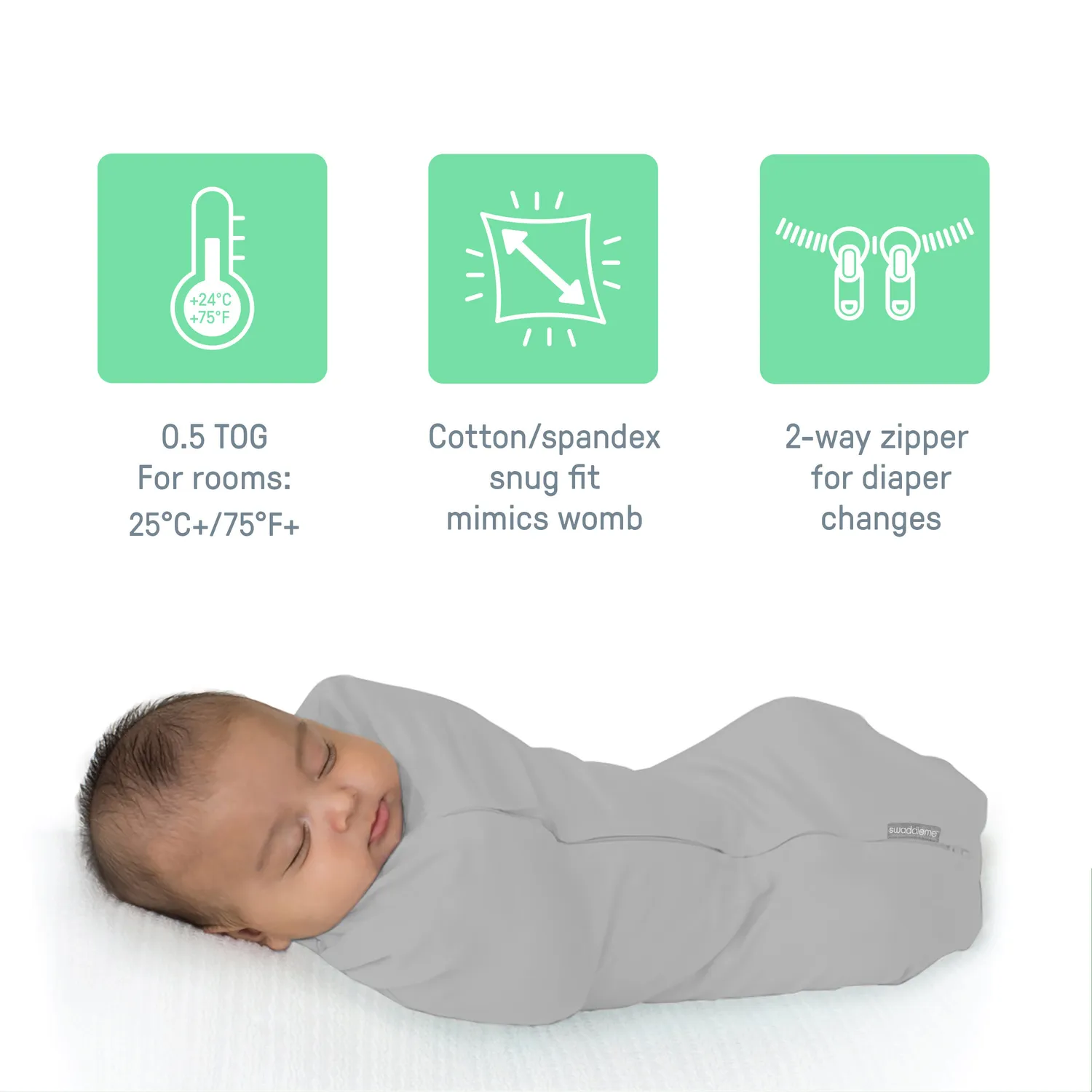 Ingenuity SwaddleMe Pod Pucksack Elephant Skies
