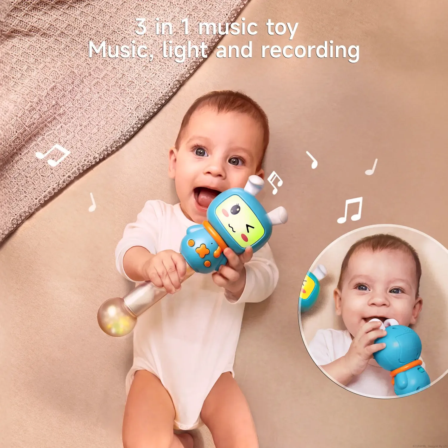 TUMAMA Hase Rassel Baby mit Licht und Musik