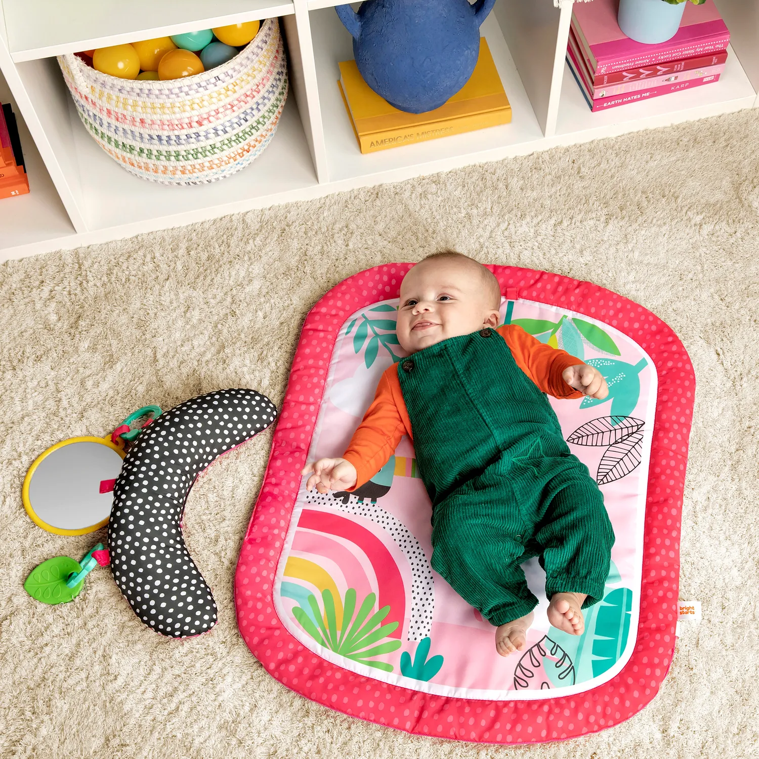 Bright Starts Rainbow Tropics Spielmatte Bauchlage mit Kissen