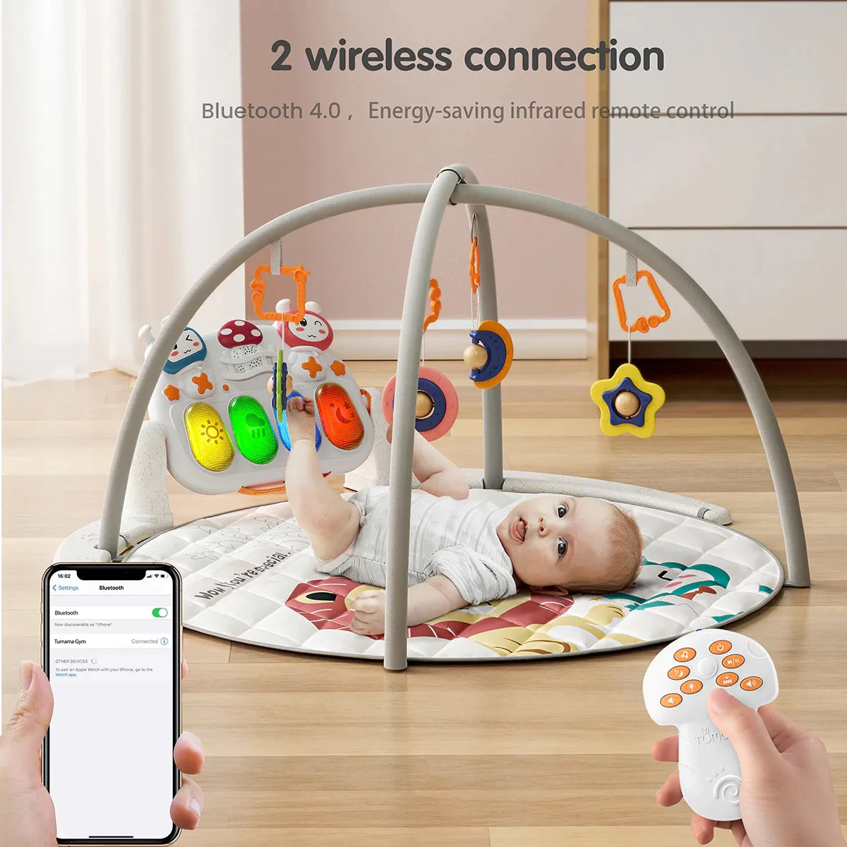 TUMAMA TM220 Spielbogen Babygym mit Piano Lichter