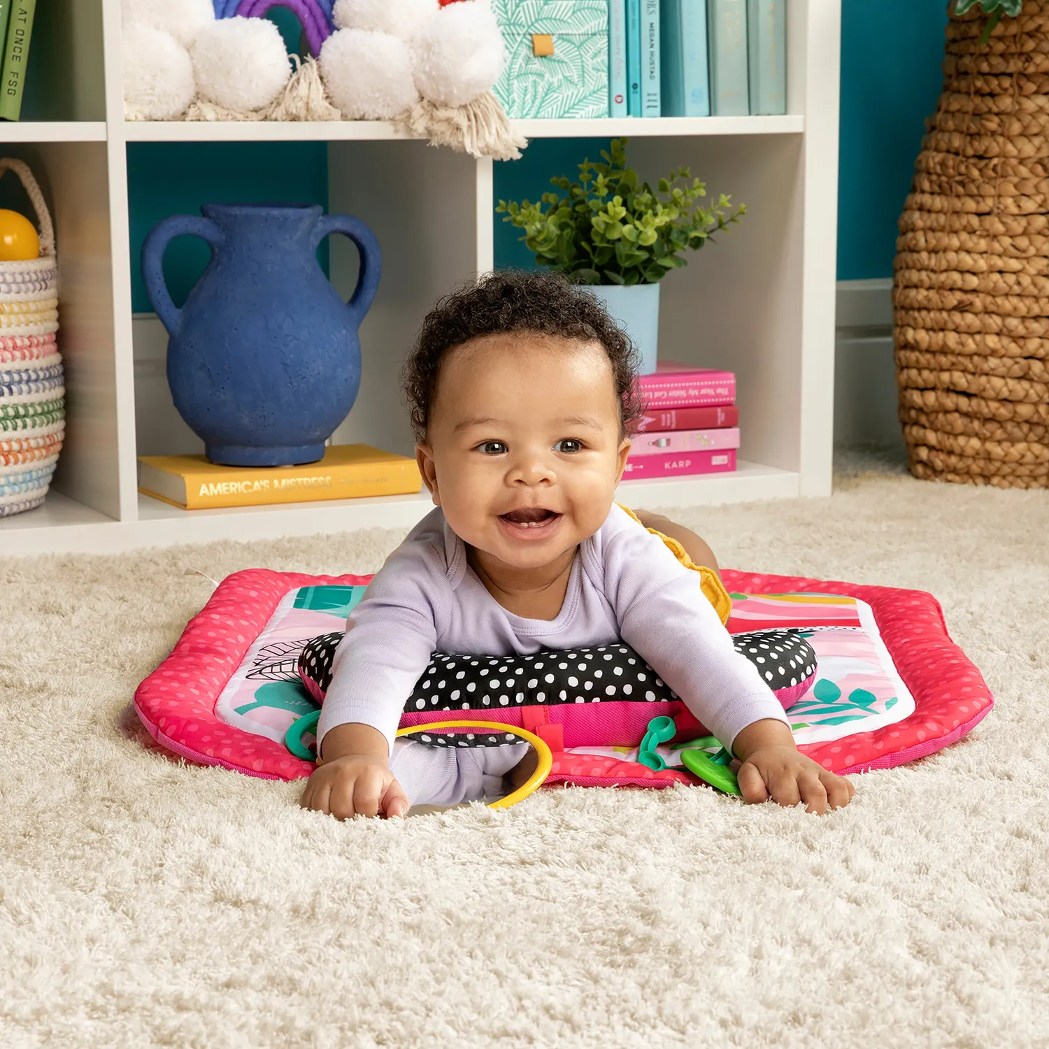 Bright Starts Rainbow Tropics Spielmatte Bauchlage mit Kissen
