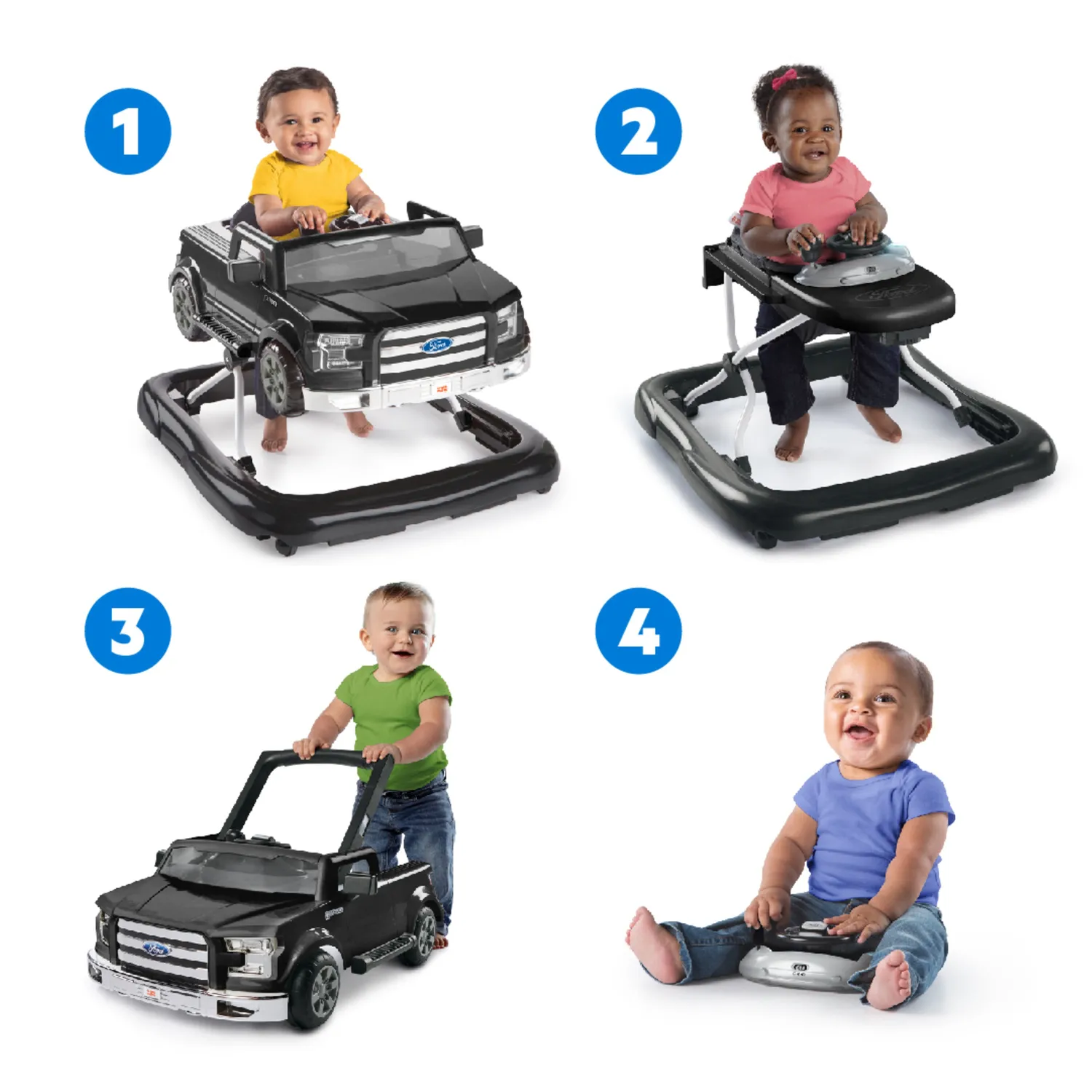 Bright Starts Ford F-150 Agate Black Lauflernhilfe 4-in-1 mit Sound