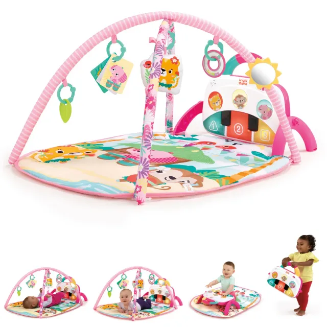 Bright Starts 4-in-1 Groovin Kicks Spieldecke Klavier Floral