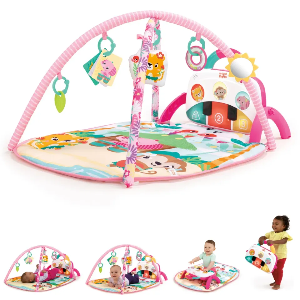 Bright Starts 4-in-1 Groovin Kicks Spieldecke Klavier Floral