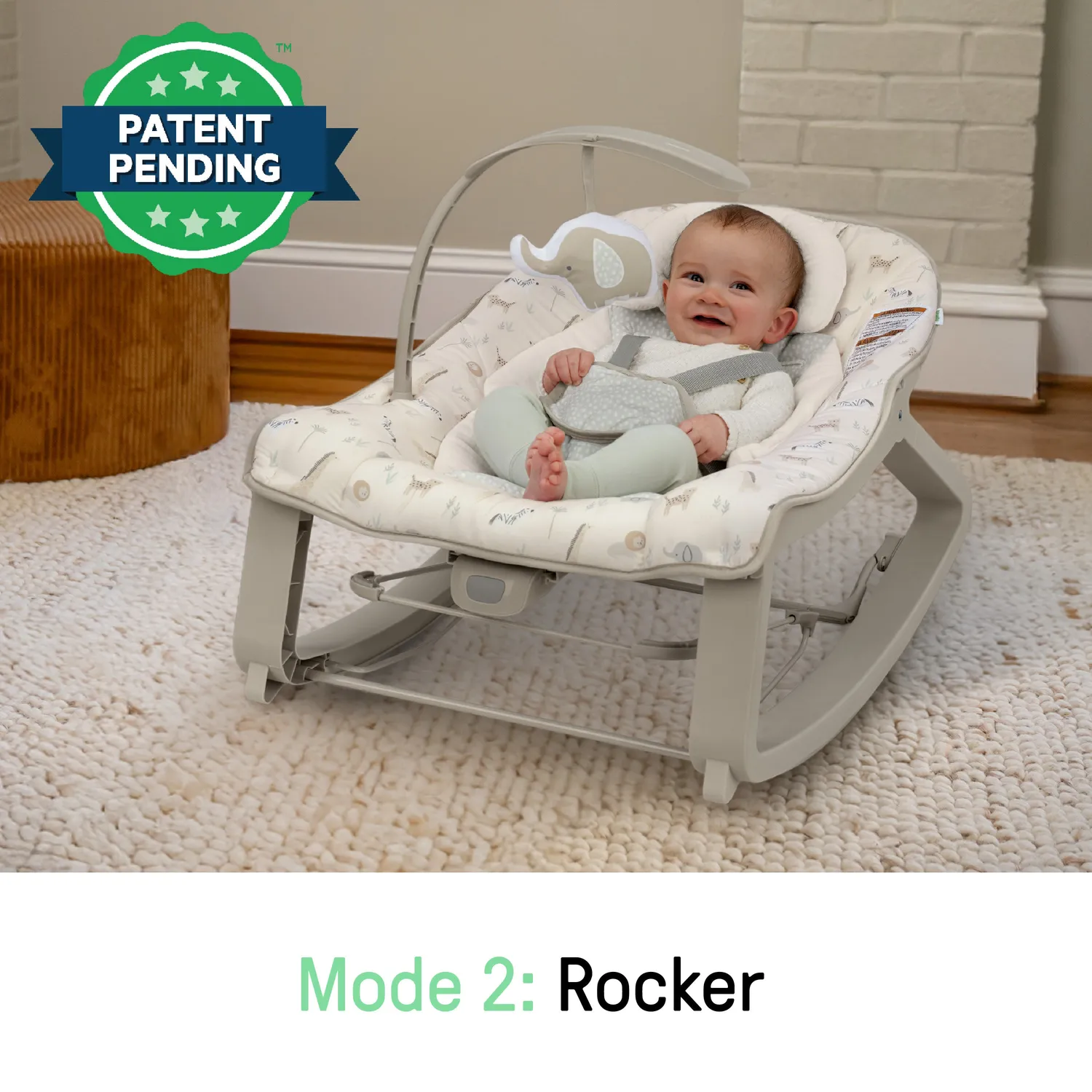Ingenuity Keep Cozy Babywippe 3-in-1 Grün Vibration