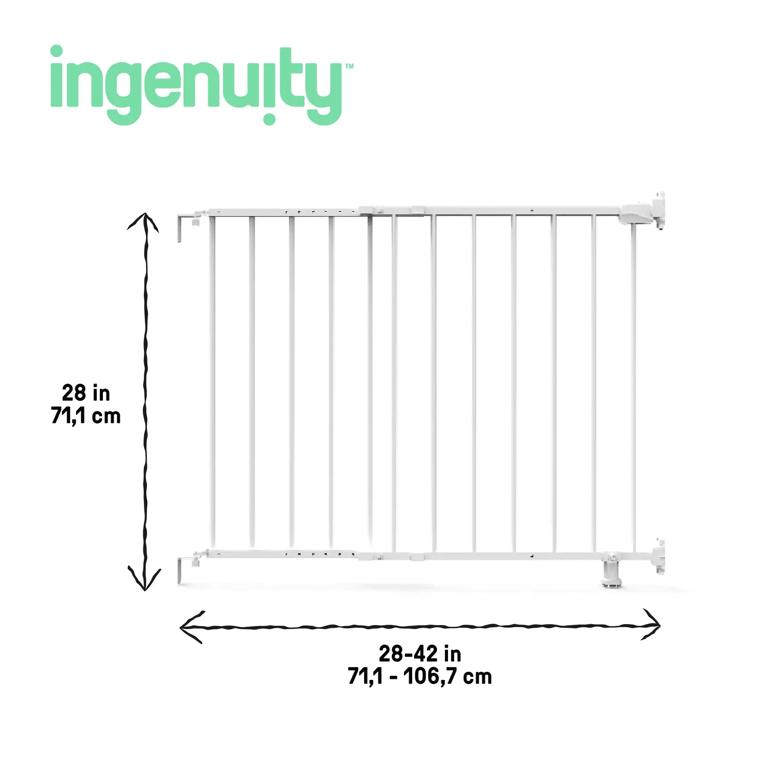 Ingenuity Stairway 42W Treppenschutzgitter Weiß 71-107 cm