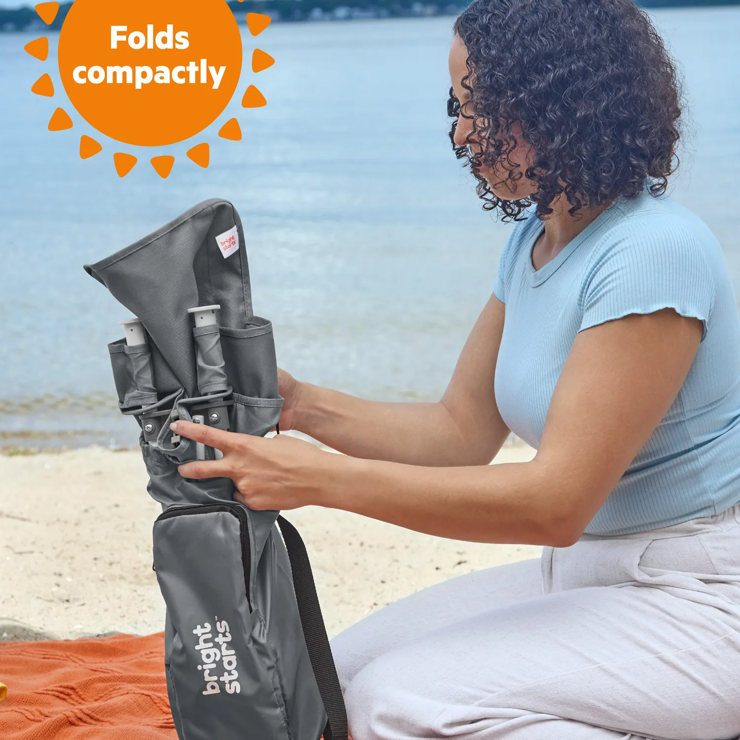 Bright Starts Pop 'N Sit Boostersitz Grau 3-in-1 faltbar