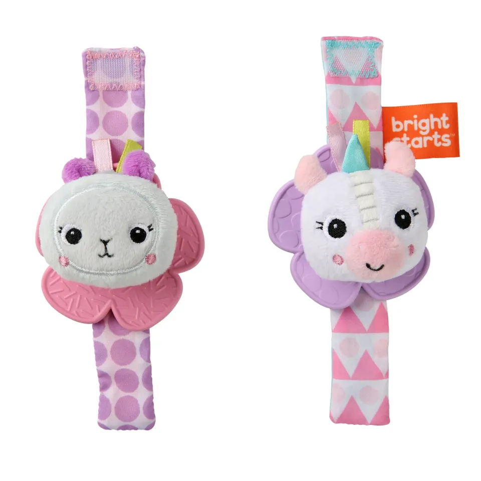 Bright Starts Rattle & Teethe Rassel Einhorn & Lama 2er