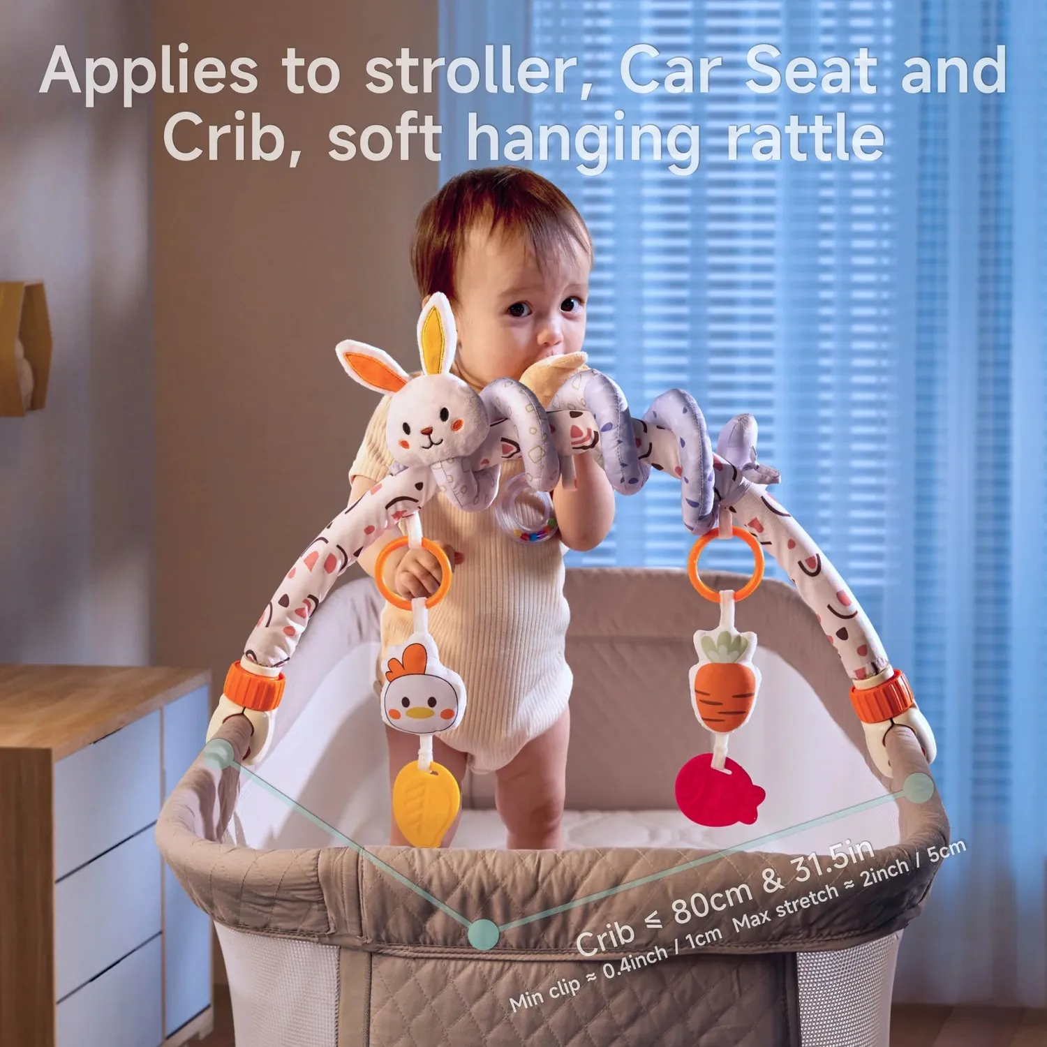 TUMAMA TM336 Spielbogen Kinderwagen Spirale 2in1 Hase