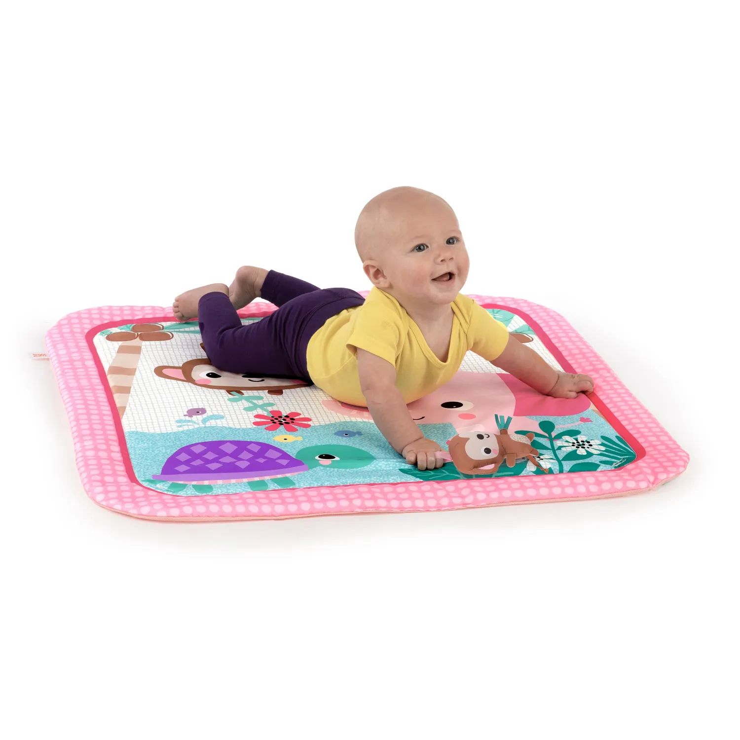 Bright Starts Floral Safari Spieldecke Spielbogen Pink waschbar