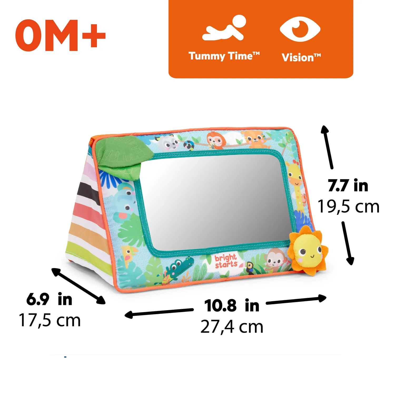 Bright Starts Sit & See Tummy Time Babyspiegel mit Knister faltbar