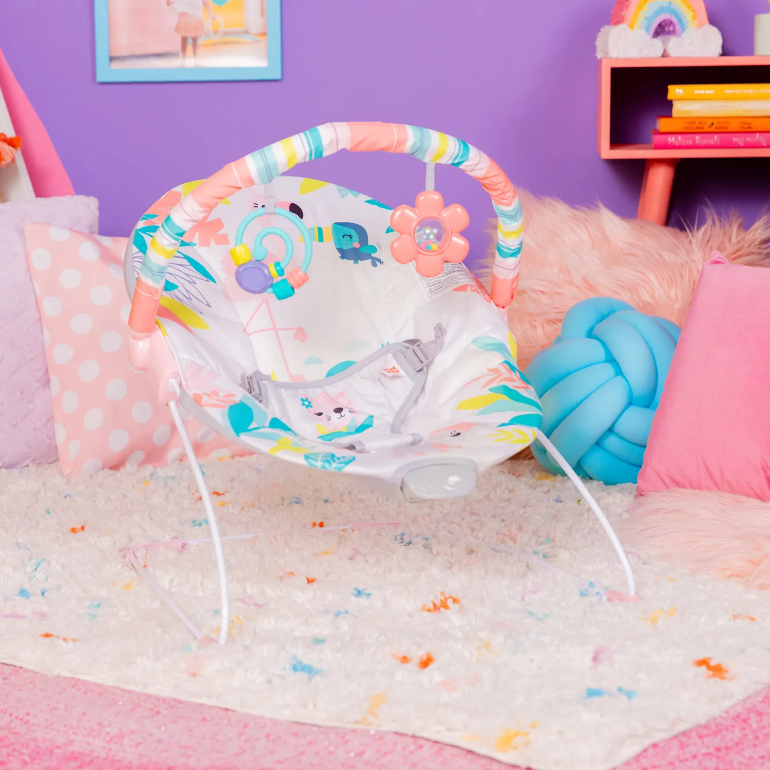 Bright Starts Flamingo Vibes Babywippe Vibration rosa