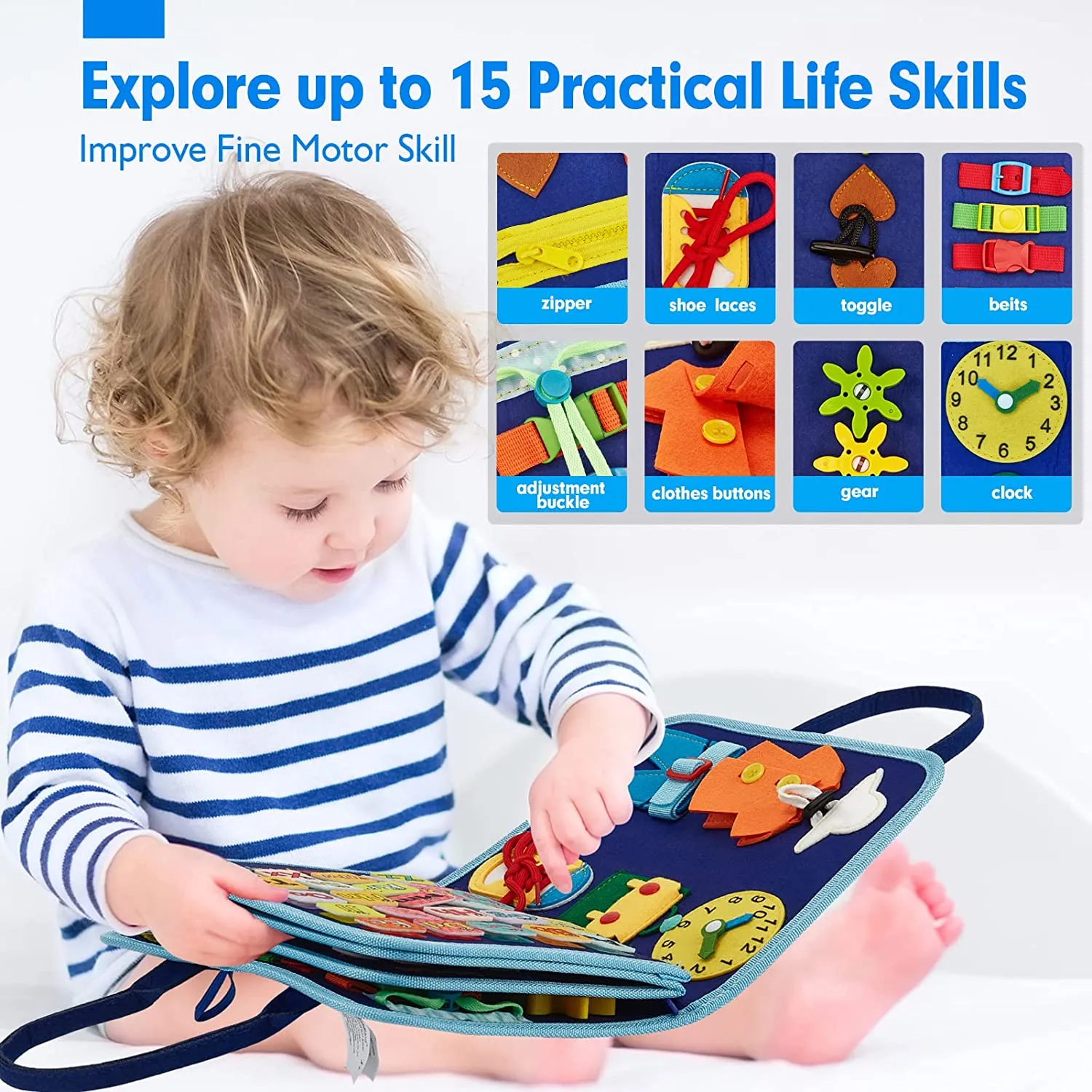 hahaland Dinosaur Busy Board Montessori Spielzeug 28x23 cm
