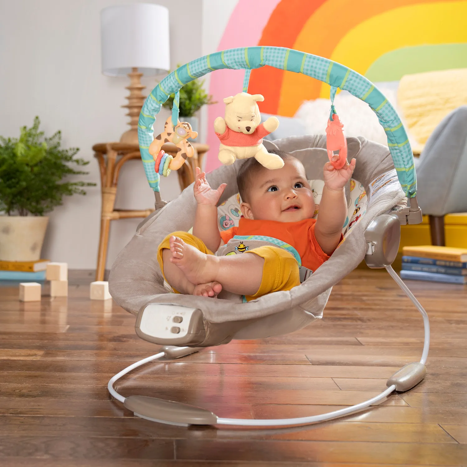 Bright Starts Winnie Pooh Dots Hunny Pots Babywippe Musik