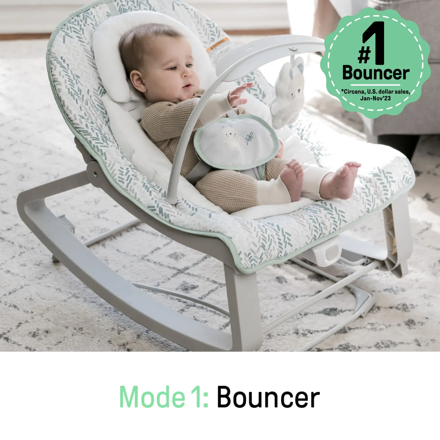 Ingenuity Keep Cozy 3-in-1 Babywippe Lily bis 18 kg mit Vibration