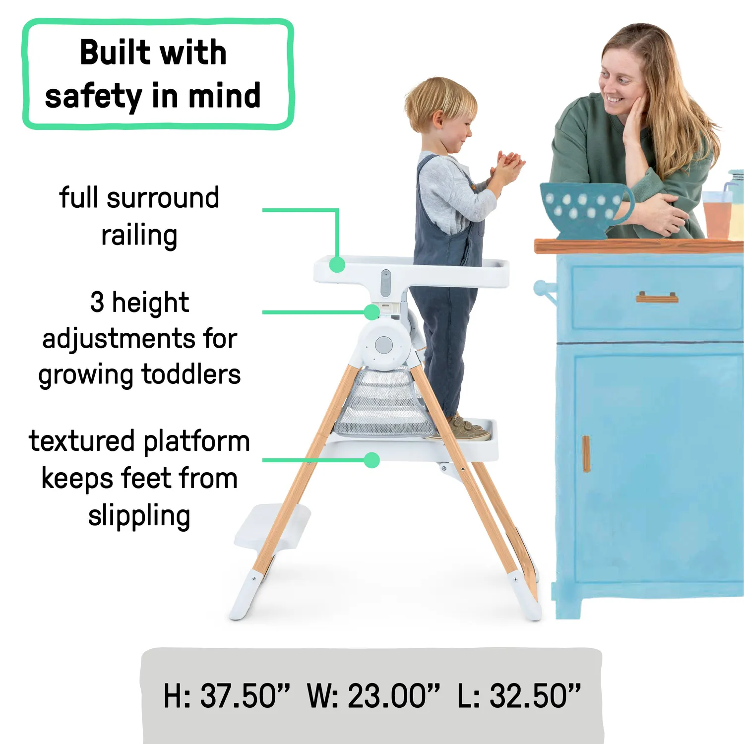 Ingenuity Table-to-Tower Lernturm 2-in-1 weiß Holz