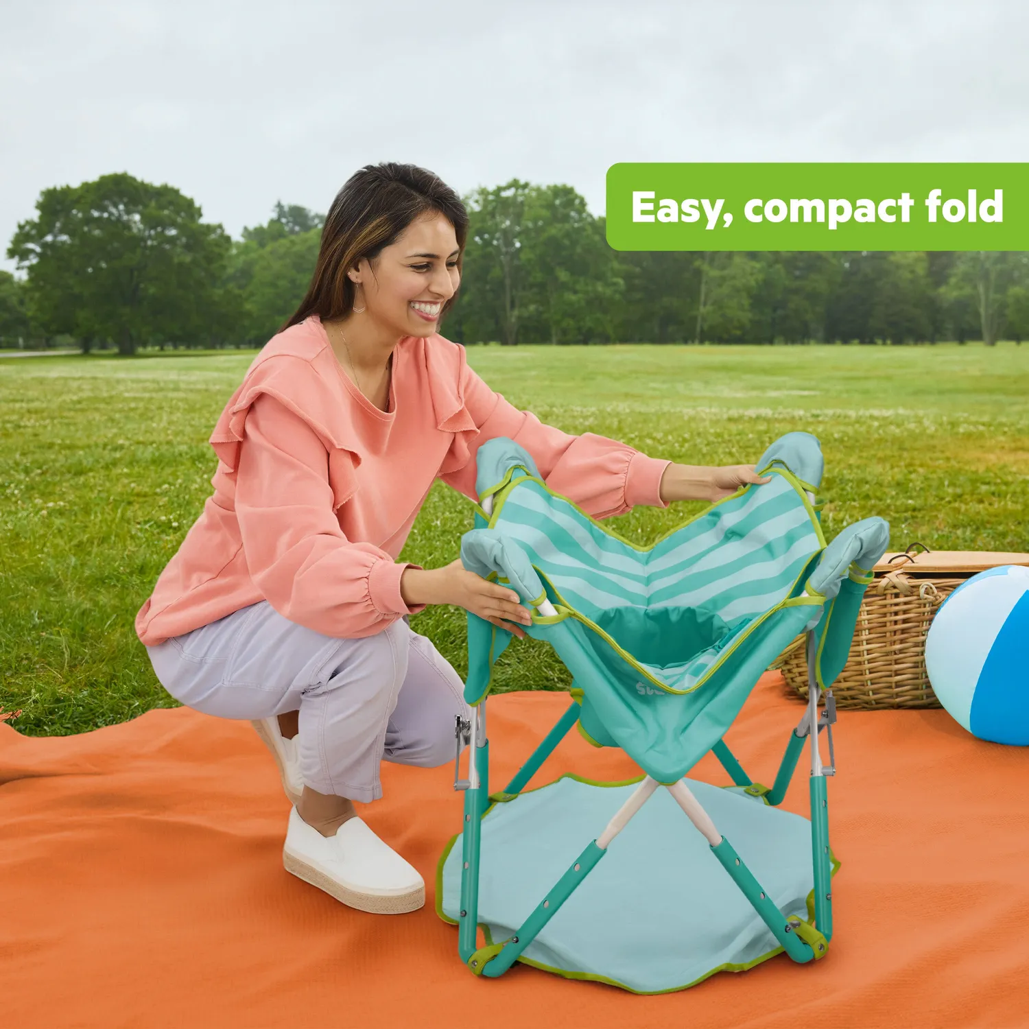 Bright Starts Pop N Jump Jumper Sky Stripes blau
