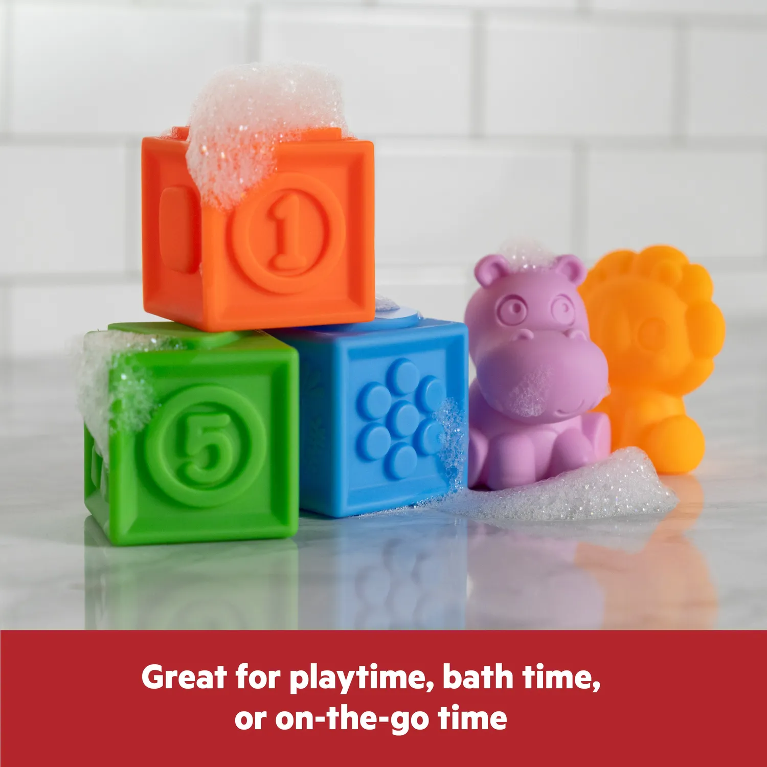Bright Starts Cubes Cuties Badespielzeug 18-teilig stapelbar