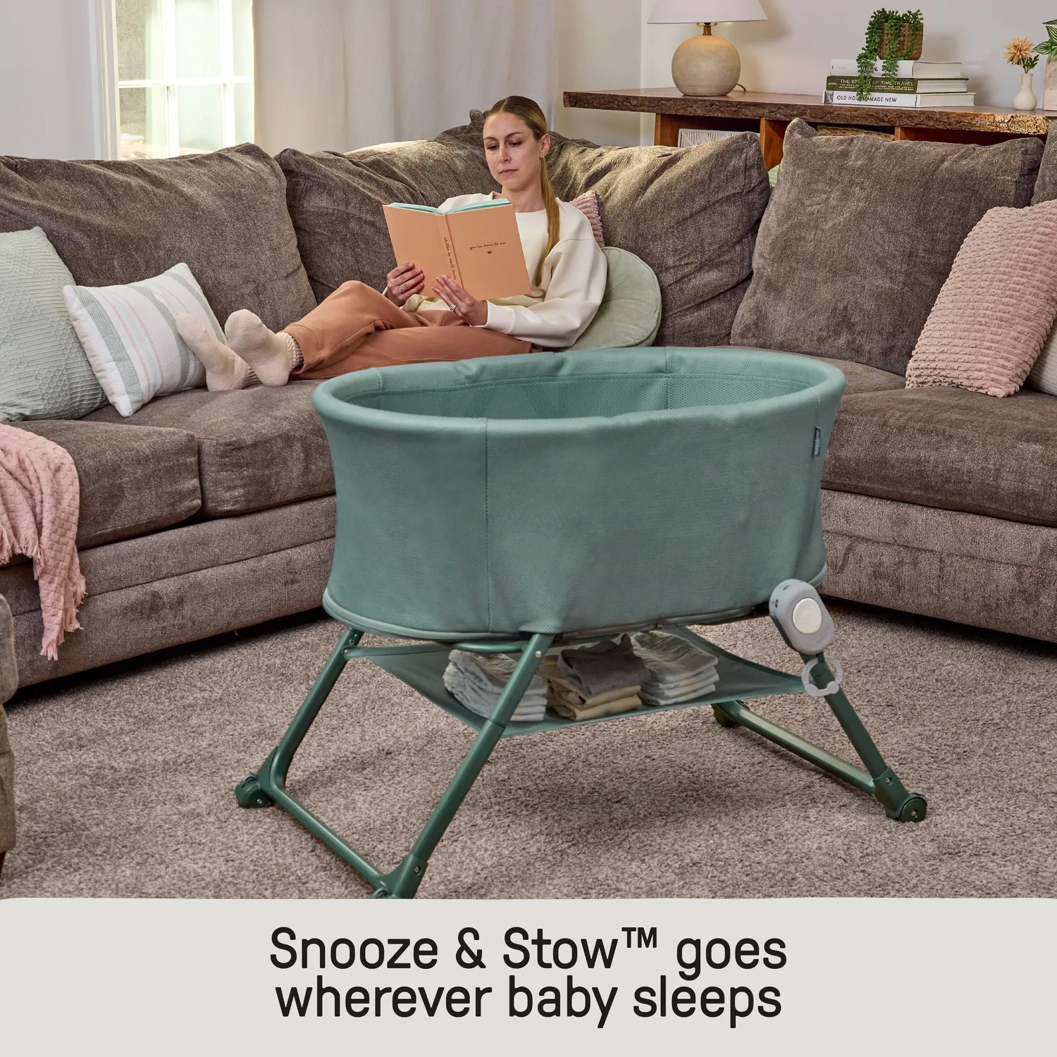 Ingenuity Snooze & Stow Stubenwagen Luxe Evergreen mit Vibration