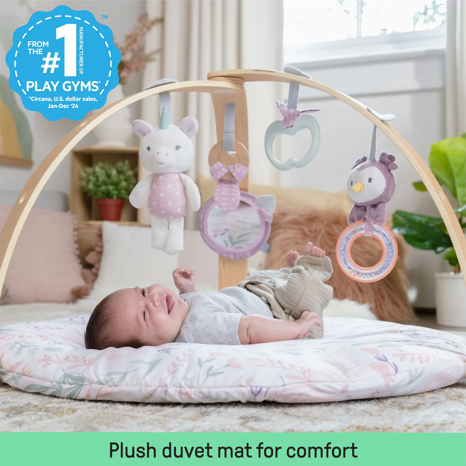Ingenuity Cozy Spot Duvet Spieldecke Calla mit Spielbogen Holz