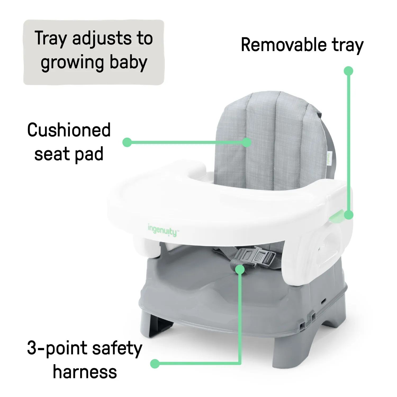 Ingenuity Deluxe Comfort Folding Sitzerhöhung grau