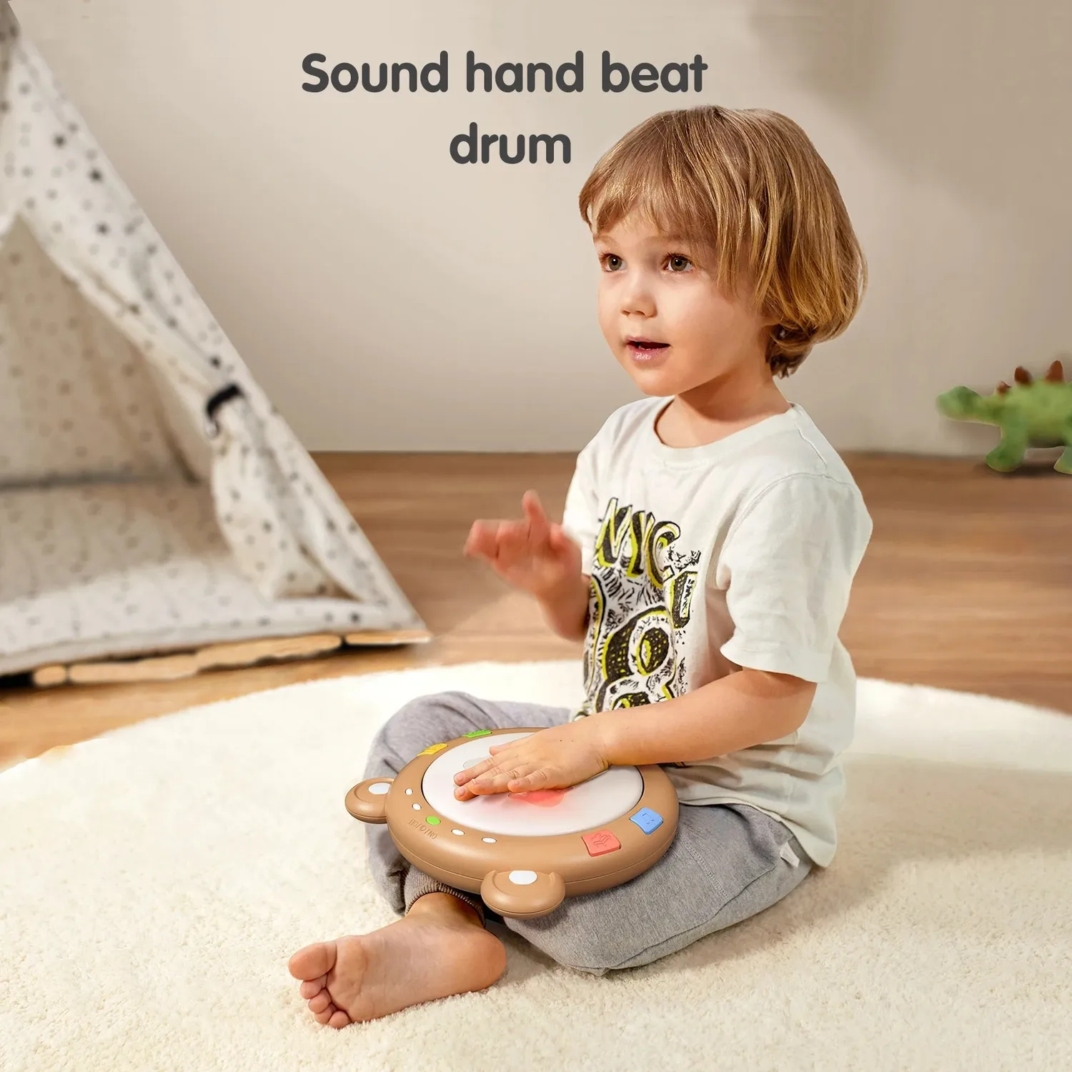 TUMAMA Musiktrommel Baby mit Licht und Tierstimmen