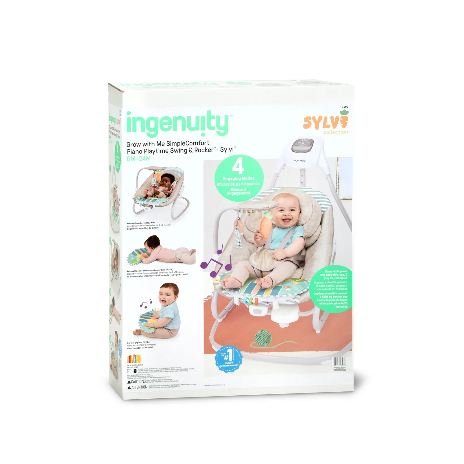 Ingenuity SimpleComfort Babyschaukel Piano 4-in-1