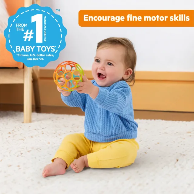 Bright Starts Oball Easy Grasp Classic Greifball orange 10 cm
