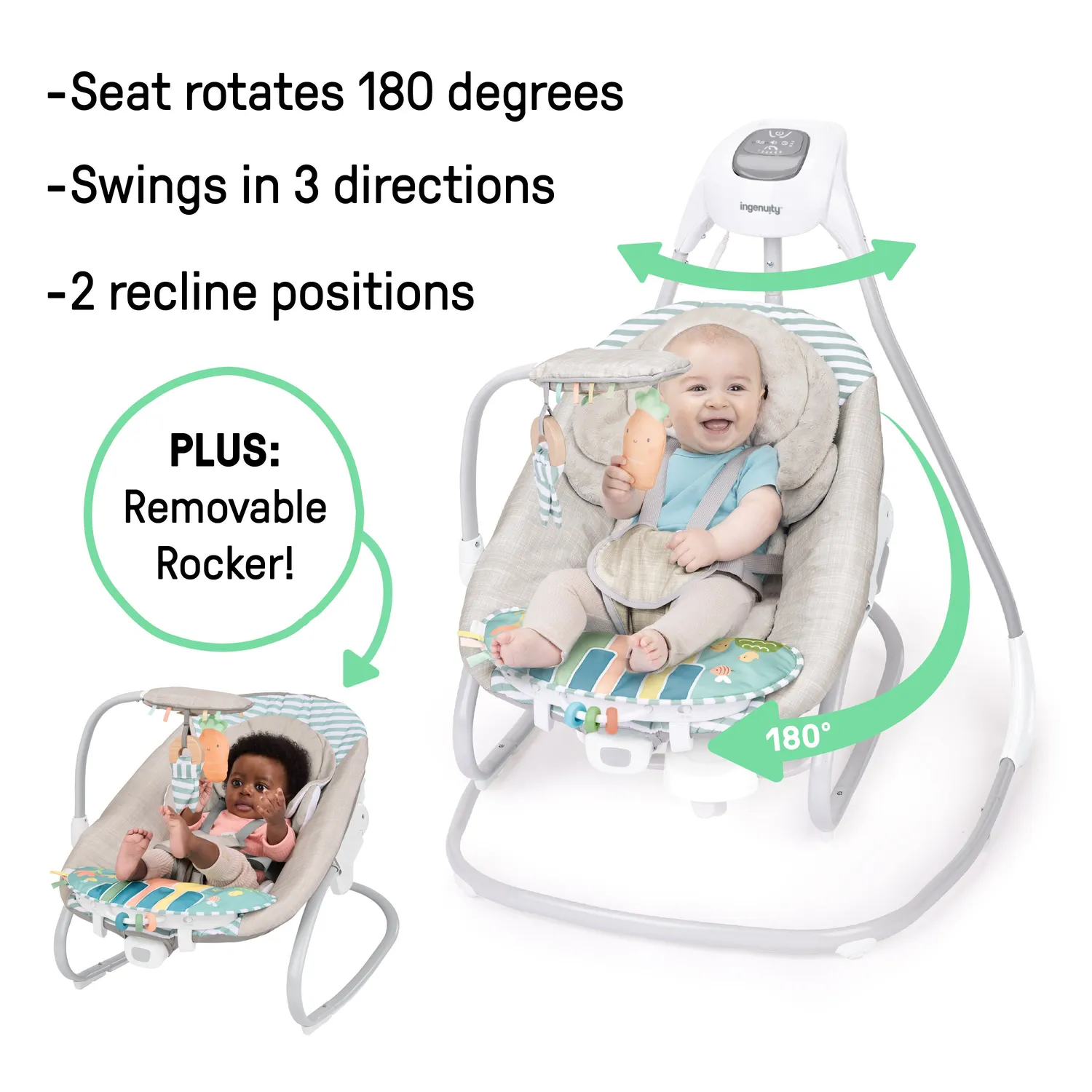 Ingenuity SimpleComfort Babyschaukel Piano 4-in-1
