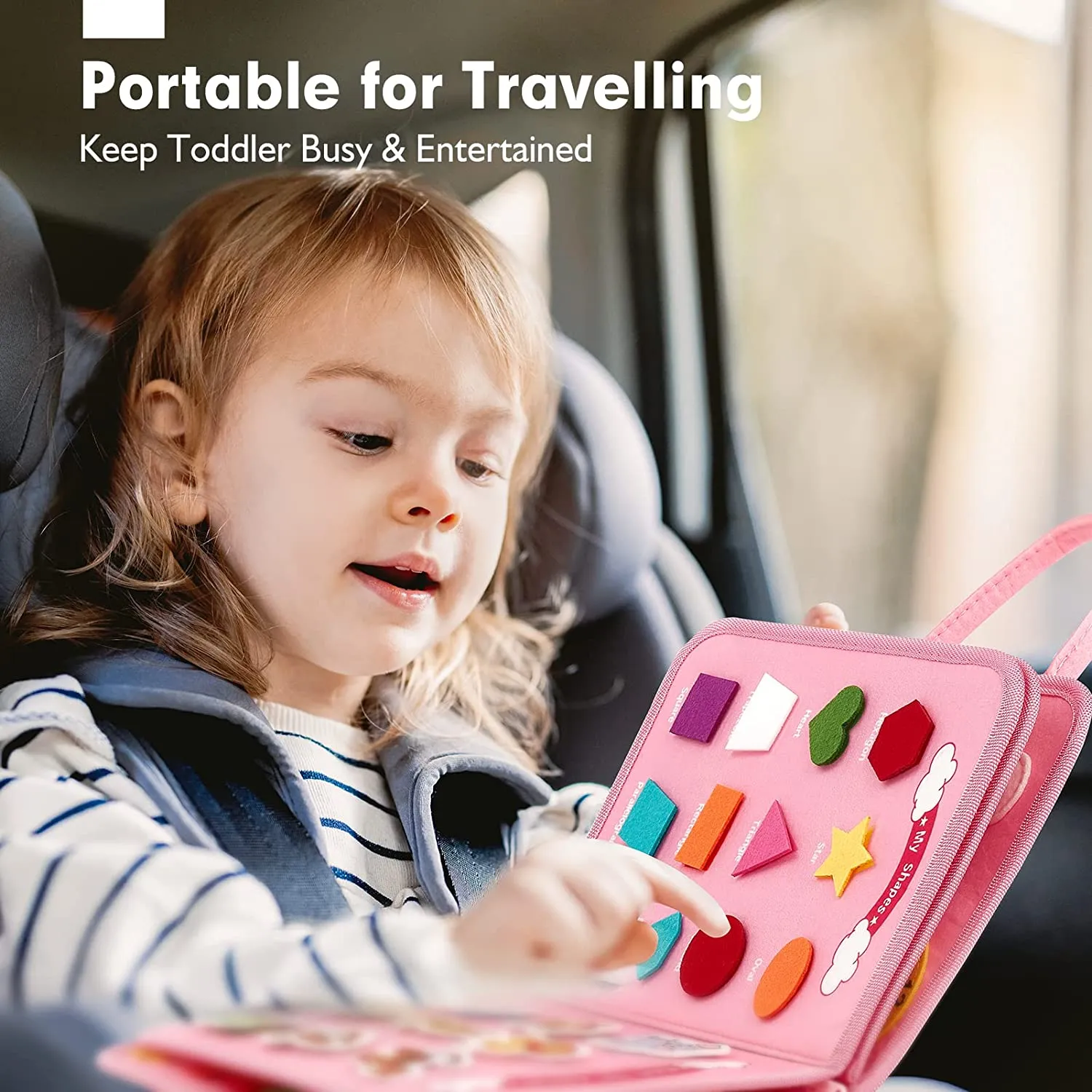 hahaland Busy Board Quiet Book rosa 7-in-1