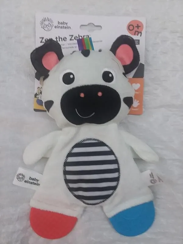 Baby Einstein Zen the Zebra Plüsch-Beißring schwarz-weiß