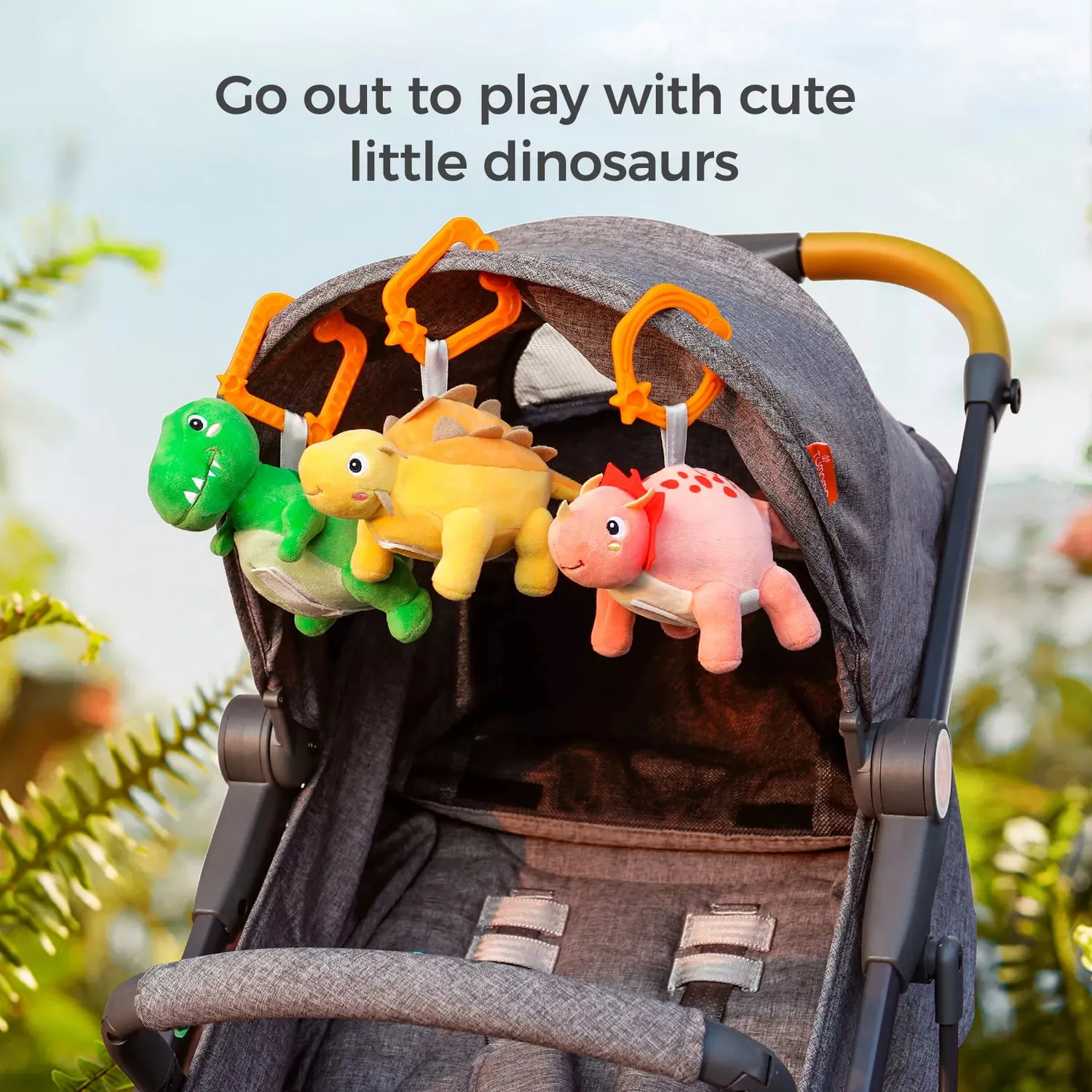 TUMAMA Dino-Wende Plüschanhänger 3er-Set Ei