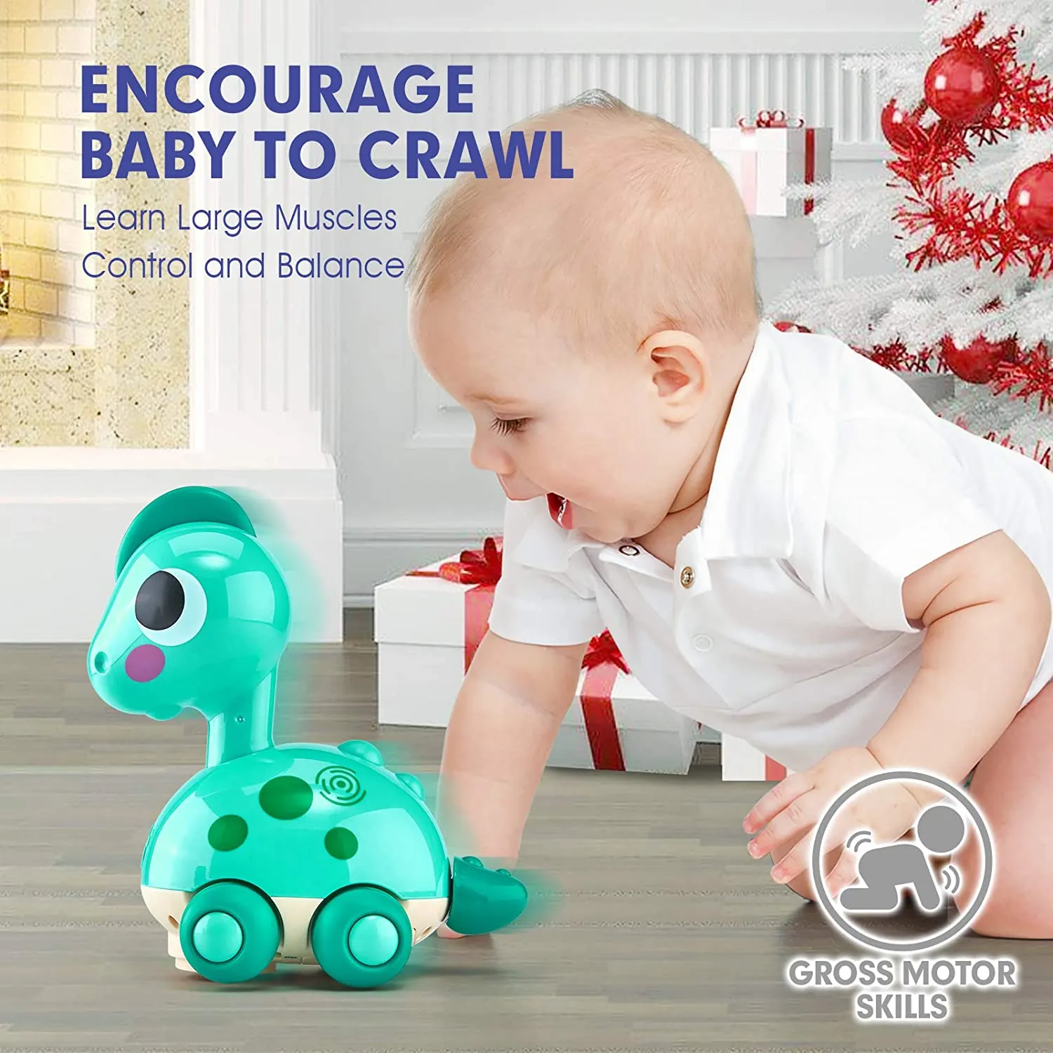 hahaland Touch & Go Krabbelspielzeug Dino mit Musik