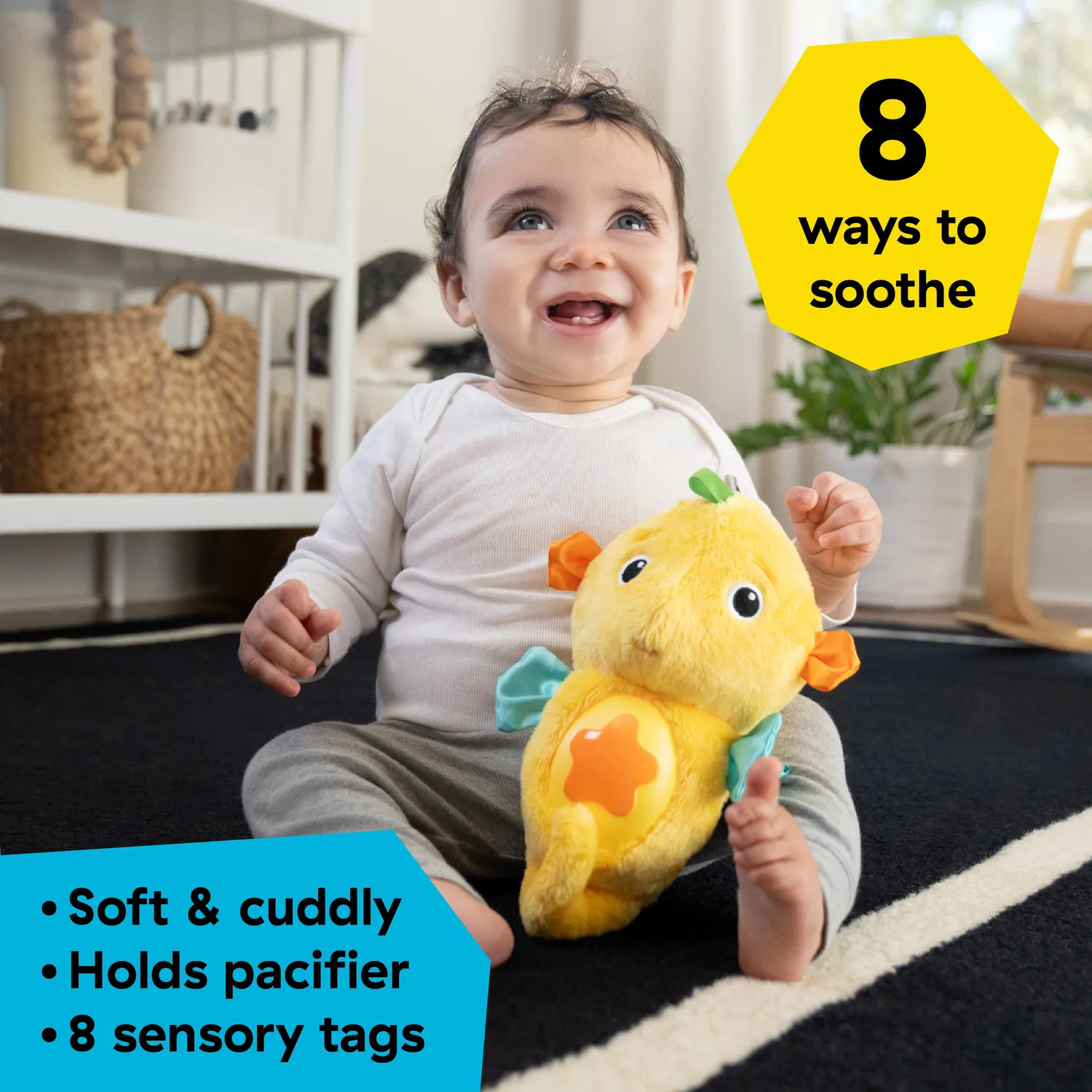 Baby Einstein Sea Dreams Seahorse Kuscheltier Gelb mit Musiklicht