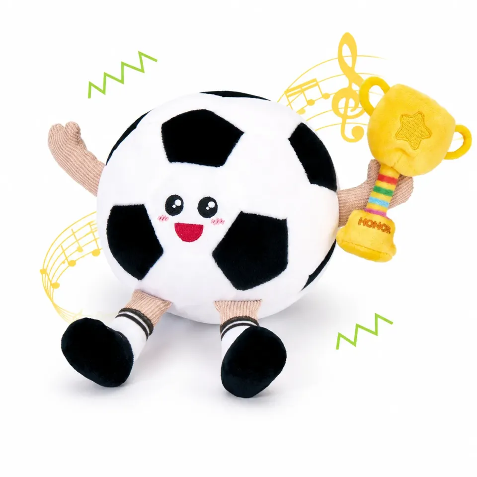 hahaland Soccer Krabbelspielzeug Plüsch mit Musik