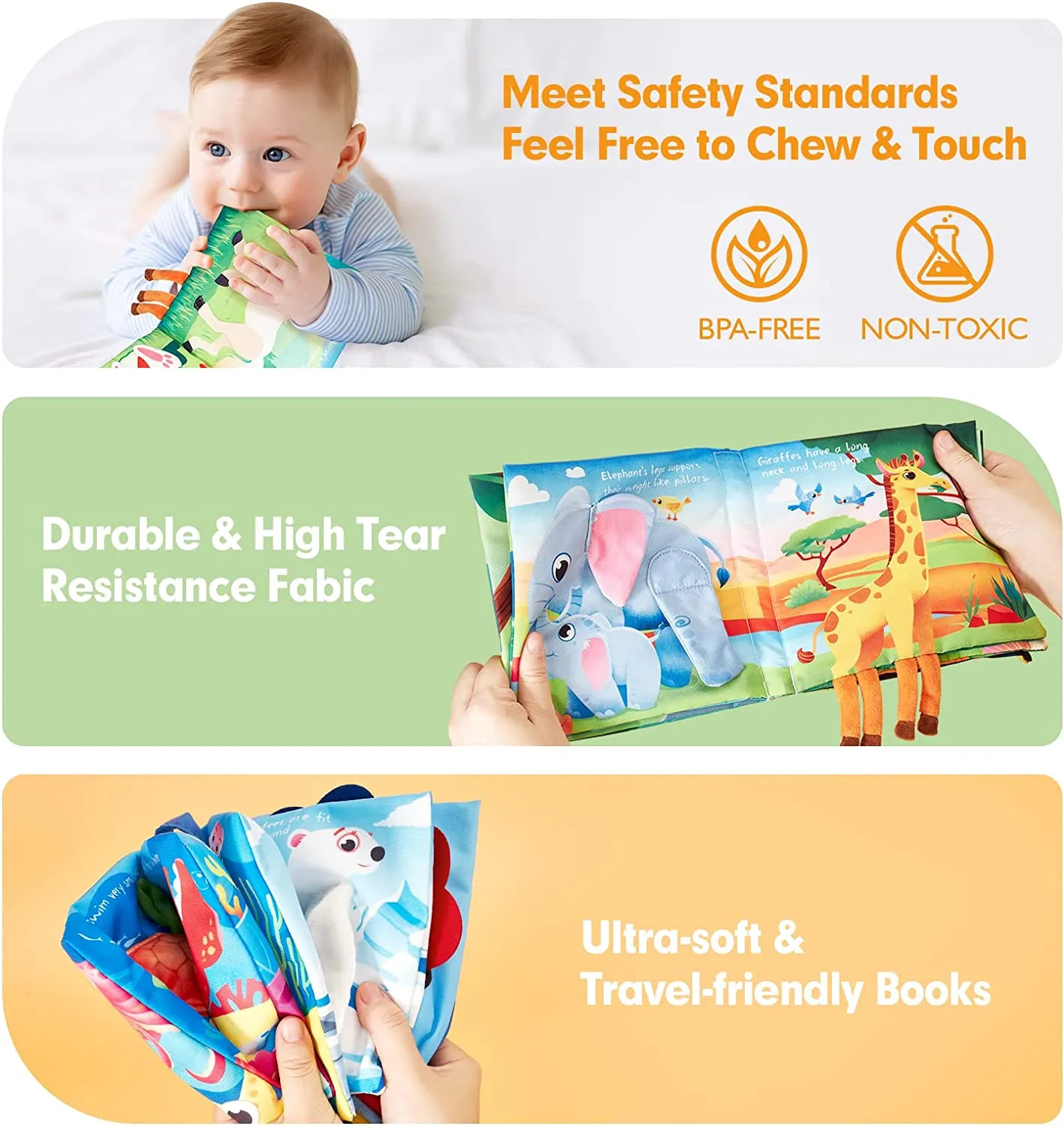 hahaland Knisterbuch Baby 2er-Set Dschungel & Meer mit Beissring