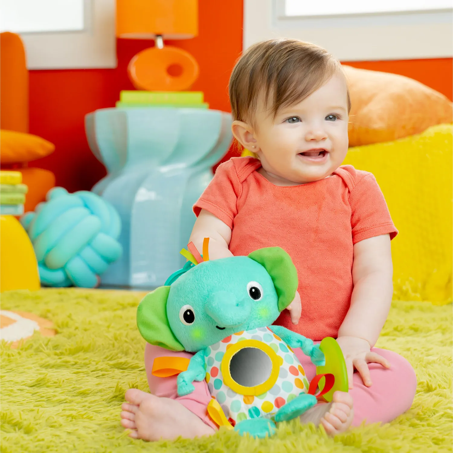 Bright Starts Huggin Lights Elefant Kuscheltier mit Musik 0-36 M.