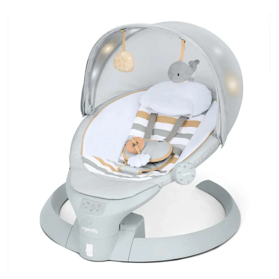 Ingenuity Inlighten Bounce & Sway Babyschaukel Pebble Shore Bluetooth