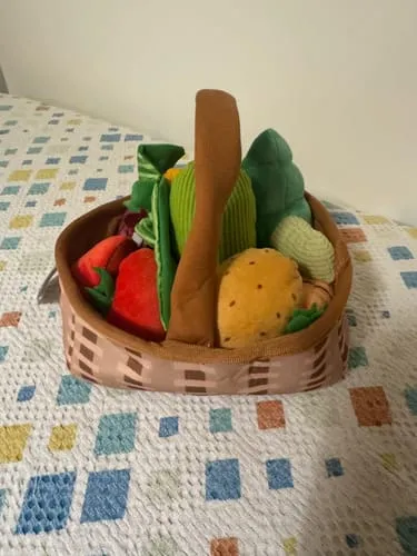 TUMAMA Plüschgemüse Set 7-teilig sensorisch mit Korb