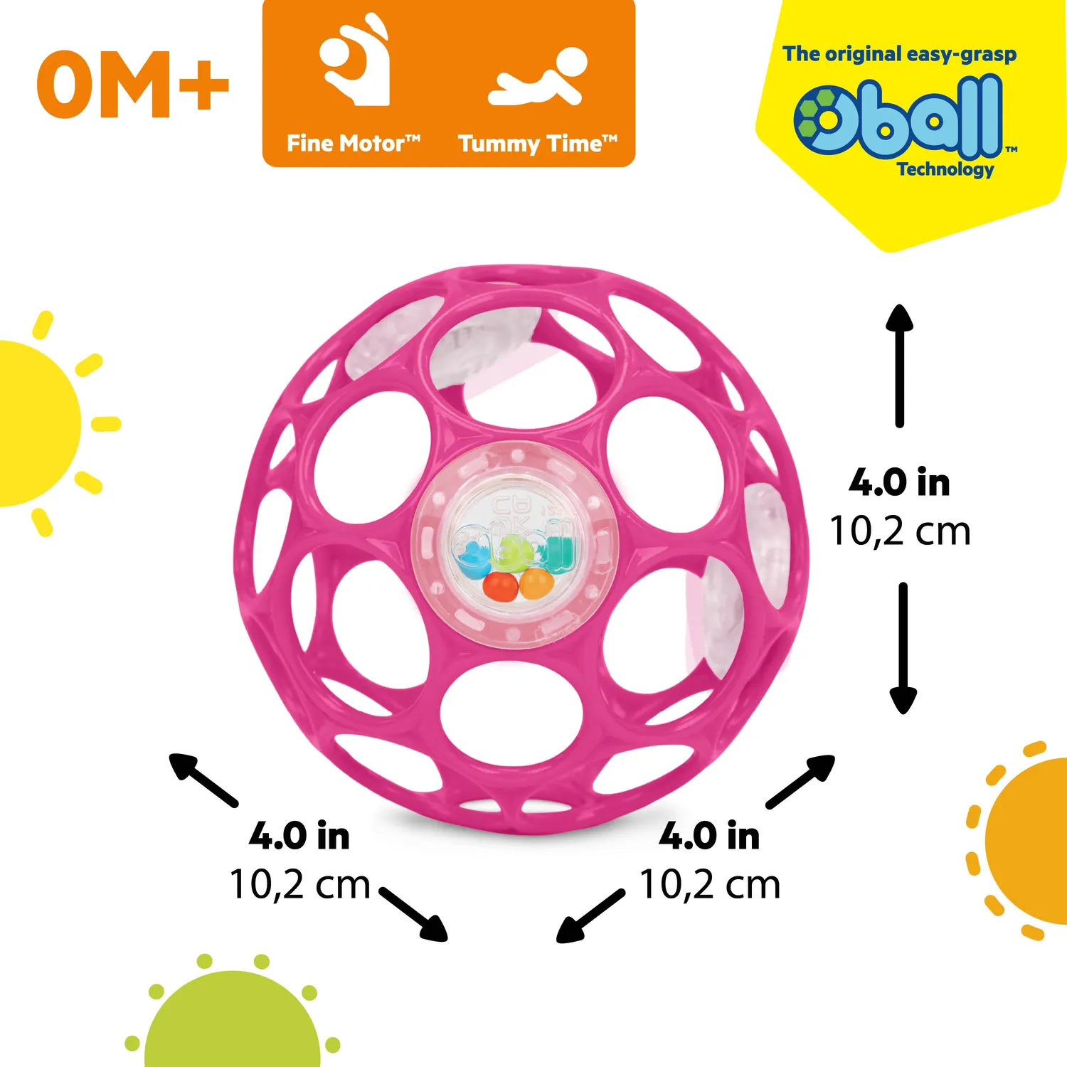 Bright Starts Oball Rasselball Pink 10 cm