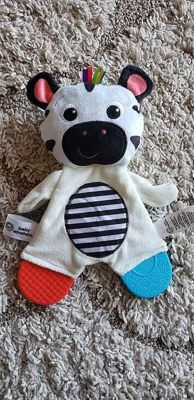 Baby Einstein Zen the Zebra Plüsch-Beißring schwarz-weiß
